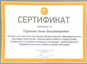 Терехова сертификат 2