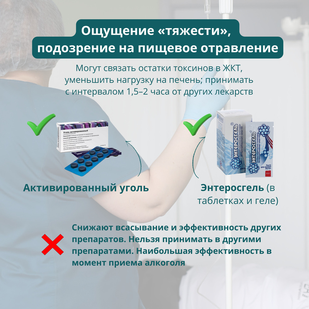 Ощущение тяжести, подозрение на пищевое отравление