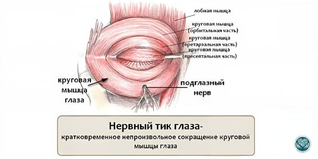 Схема нервного тика глаза - причины и механизмы возникновения