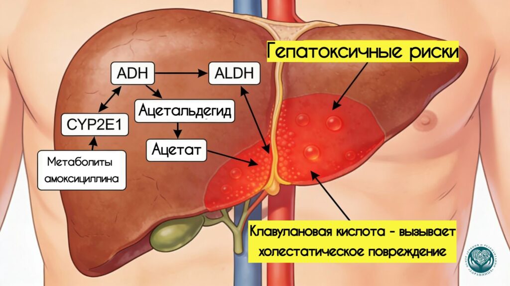 Печень и метаболизм лекарств при приеме Амоксиклава и алкоголя